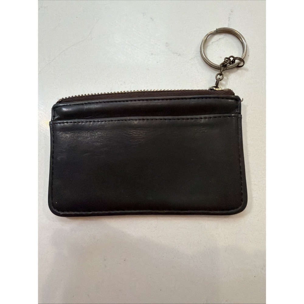 Vintage 90s Coach Mini Skinny Case 6902 Brown  Leather Zip Keychain Pouch Wallet - Picture 3 of 8